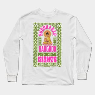 Psychedelic Nights at Bangkok Buddha Bar - Vintage Poster Design Long Sleeve T-Shirt